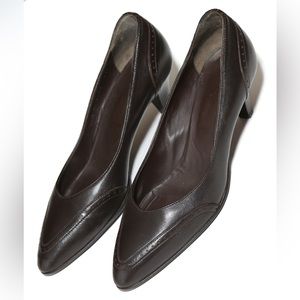 Bally Dark Brown Leather Pump Size 7